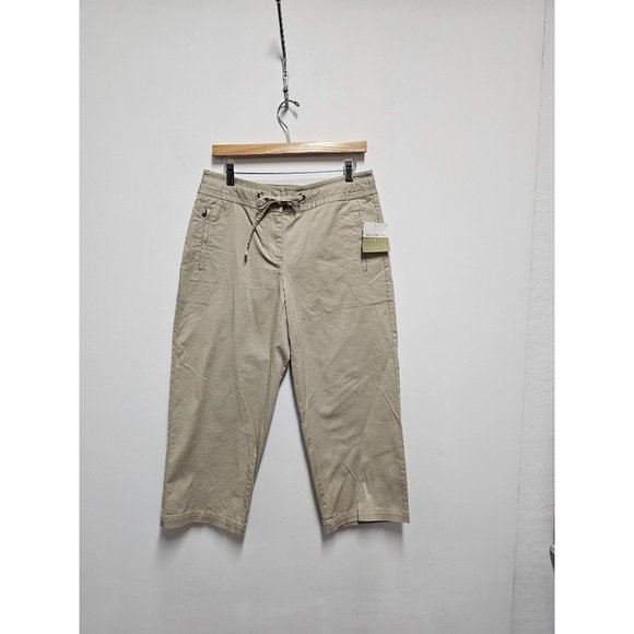Liz Claiborne Lizwear NWT Flap Pocket Tie Waist Crop Pants Size 10 - Picture 6 of 6